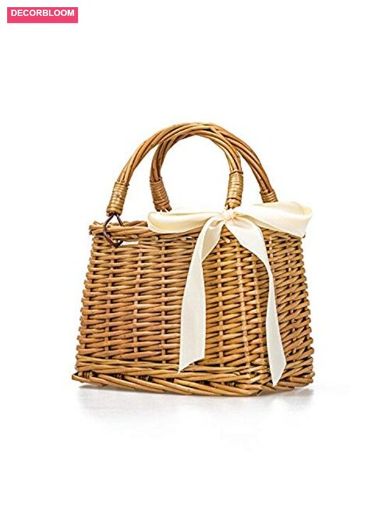 Handbags - Natural Handwoven Wicker Straw Beach Tote Bag for Women
